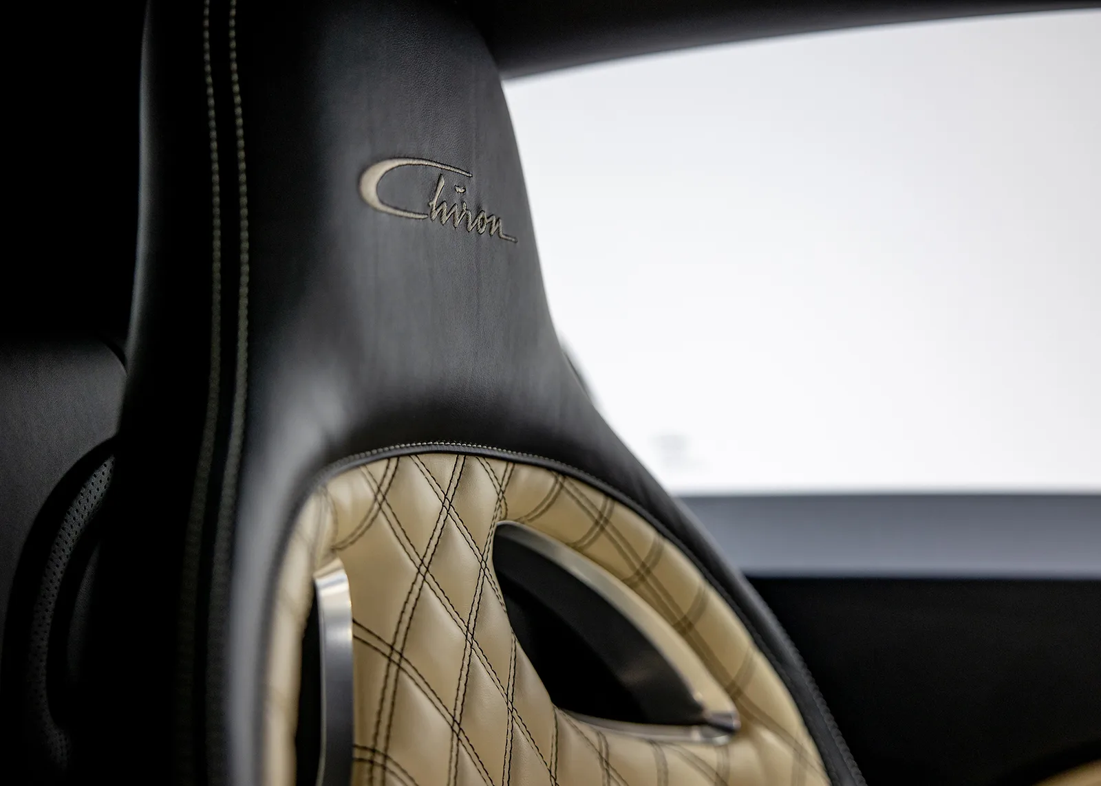2018 Bugatti Chiron Sport, seat with diamond stitching